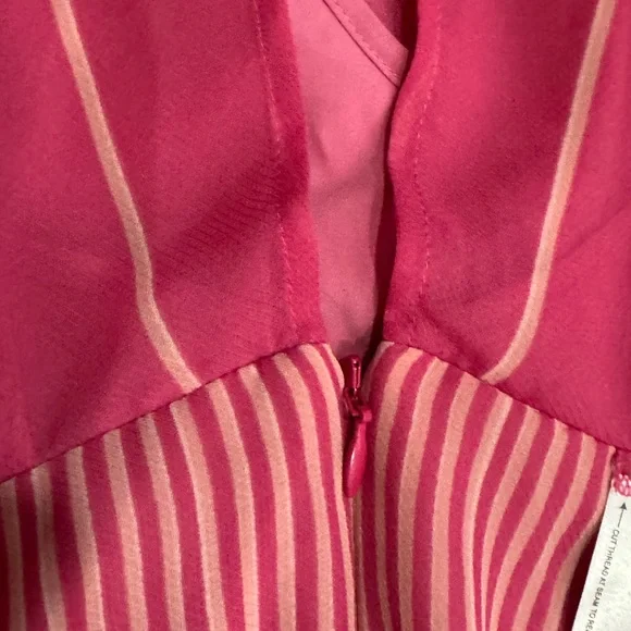 BCBGMaxazria linear high-low cocktail Dress in Ibis Rose color - Picture 10 of 10